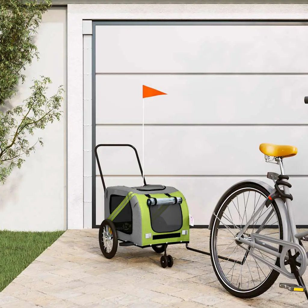 vidaXL Pet Bike Trailer Orange and Grey Oxford Fabric and Iron - from vidaXL