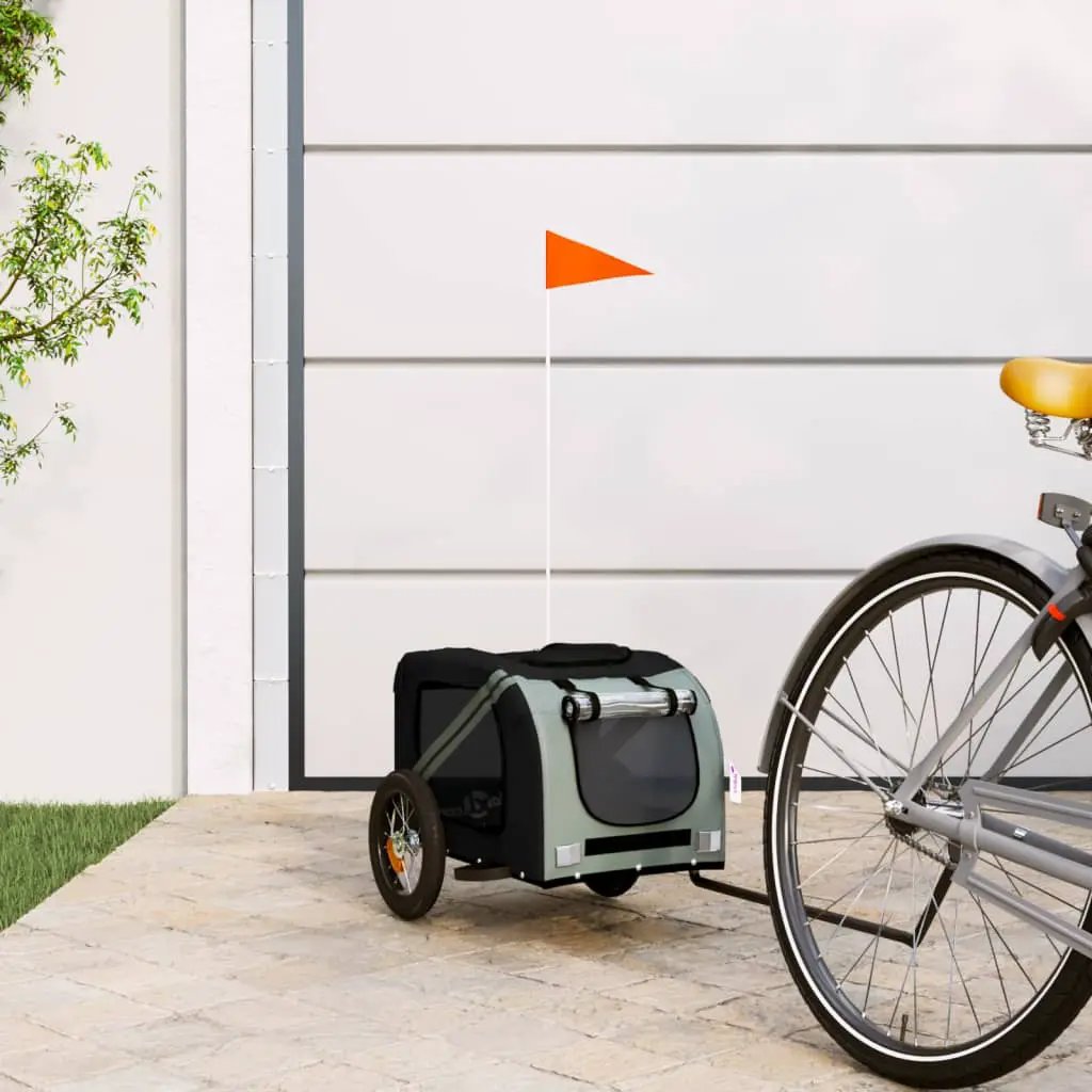 vidaXL Pet Bike Trailer Orange and Grey Oxford Fabric and Iron - from vidaXL