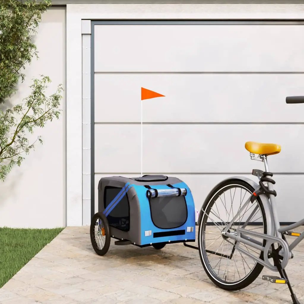 vidaXL Pet Bike Trailer Orange and Grey Oxford Fabric and Iron - from vidaXL
