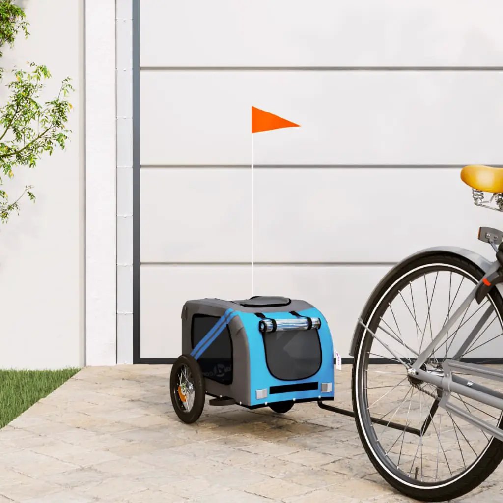 vidaXL Pet Bike Trailer Orange and Grey Oxford Fabric and Iron - from vidaXL