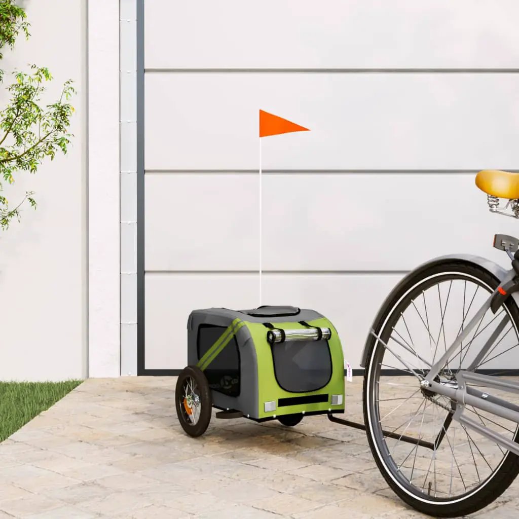 vidaXL Pet Bike Trailer Orange and Grey Oxford Fabric and Iron - from vidaXL