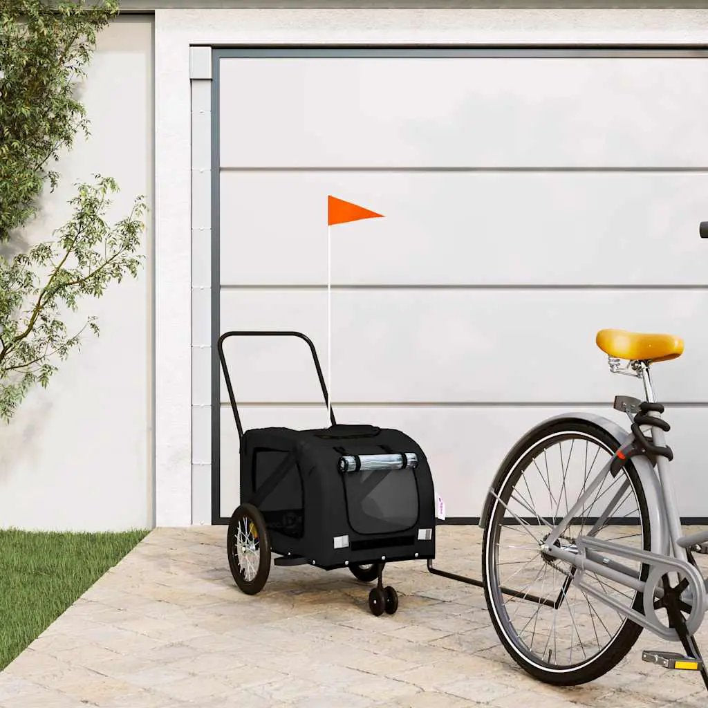 vidaXL Pet Bike Trailer Orange and Grey Oxford Fabric and Iron - from vidaXL