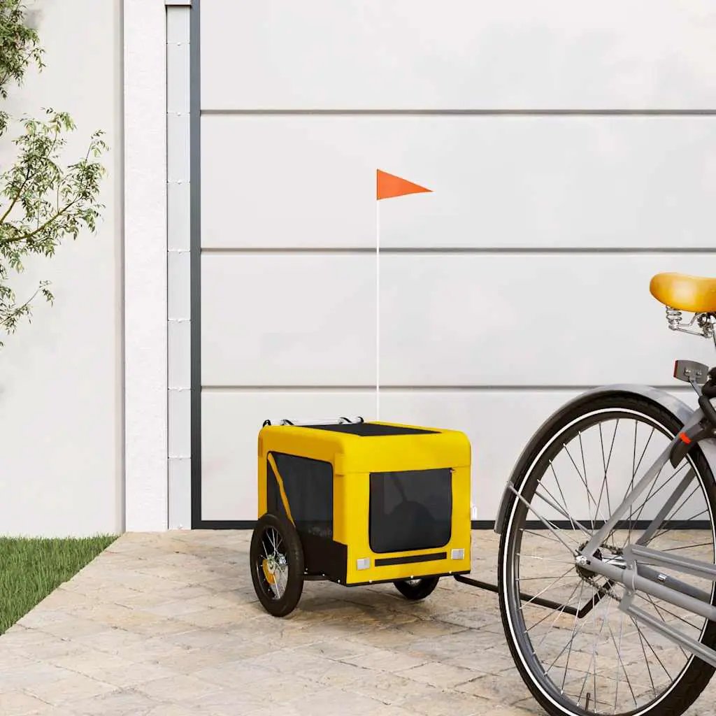 vidaXL Pet Bike Trailer Orange and Black Oxford Fabric&Iron - from vidaXL