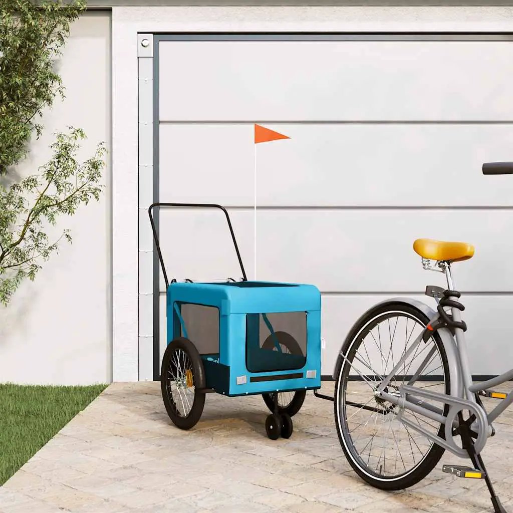 vidaXL Pet Bike Trailer Orange and Black Oxford Fabric&Iron - from vidaXL