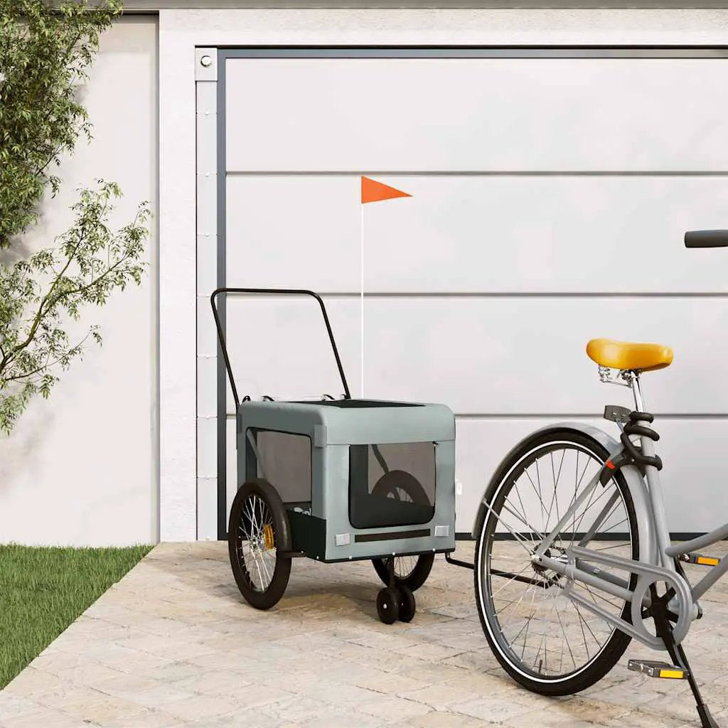 vidaXL Pet Bike Trailer Orange and Black Oxford Fabric&Iron - from vidaXL