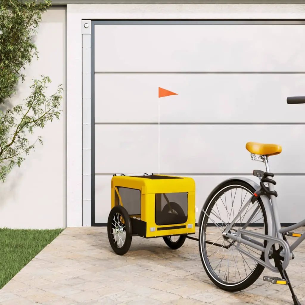 vidaXL Pet Bike Trailer Orange and Black Oxford Fabric&Iron - from vidaXL