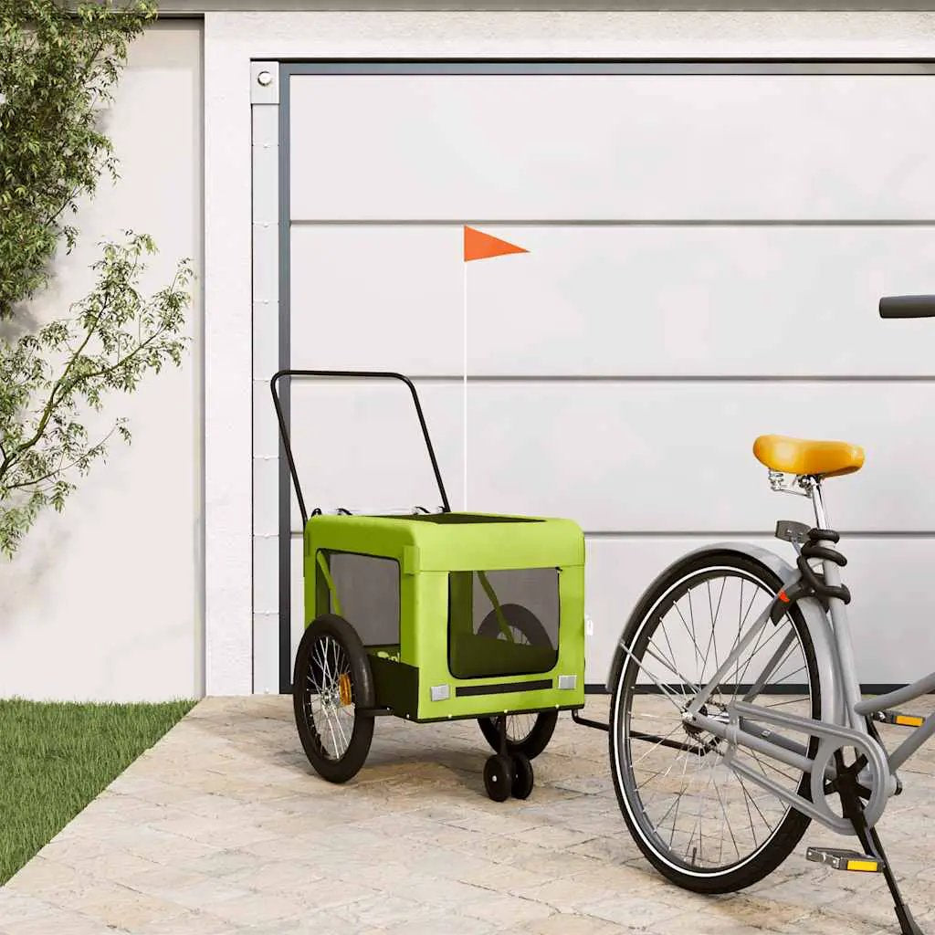 vidaXL Pet Bike Trailer Orange and Black Oxford Fabric&Iron - from vidaXL