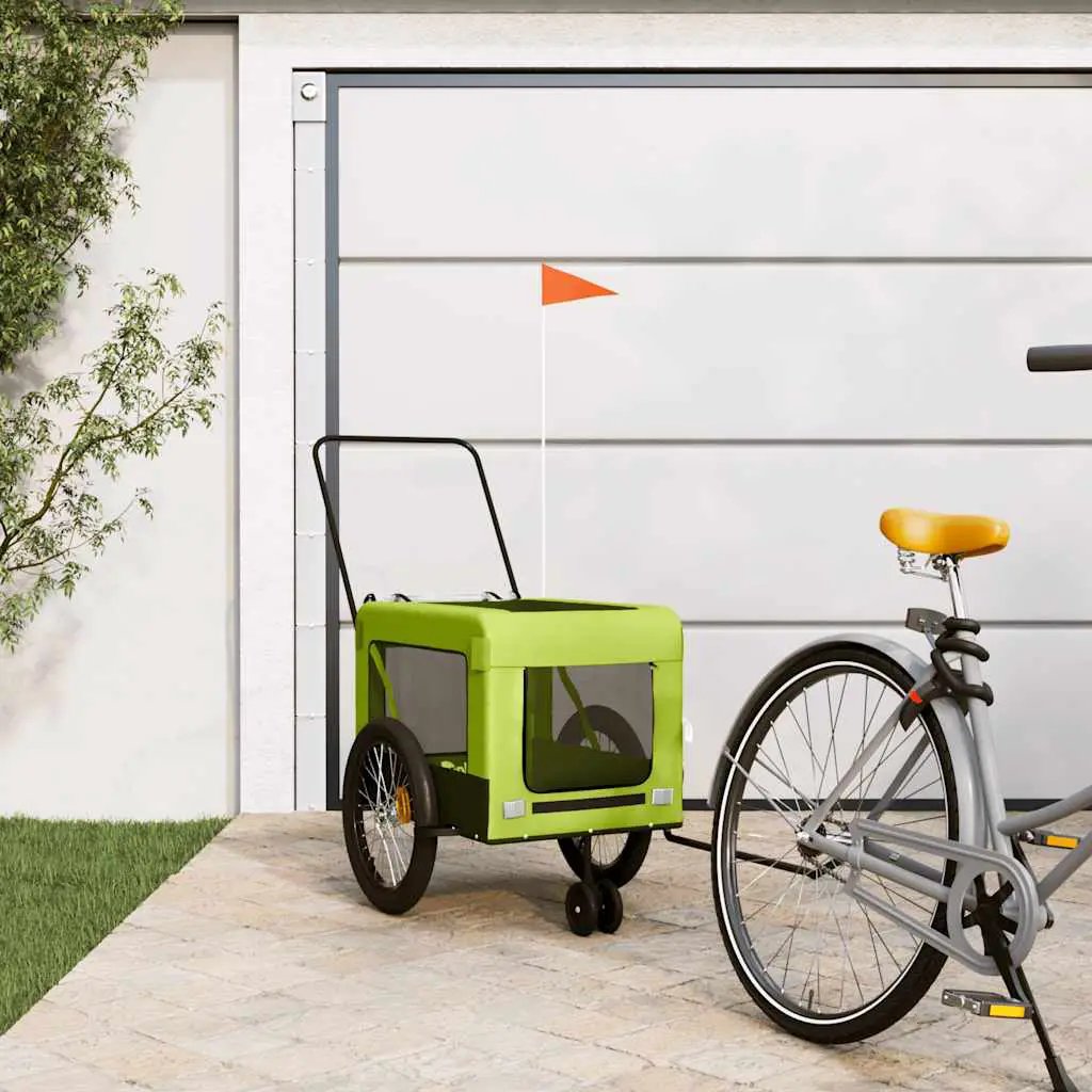 vidaXL Pet Bike Trailer Orange and Black Oxford Fabric&Iron - from vidaXL