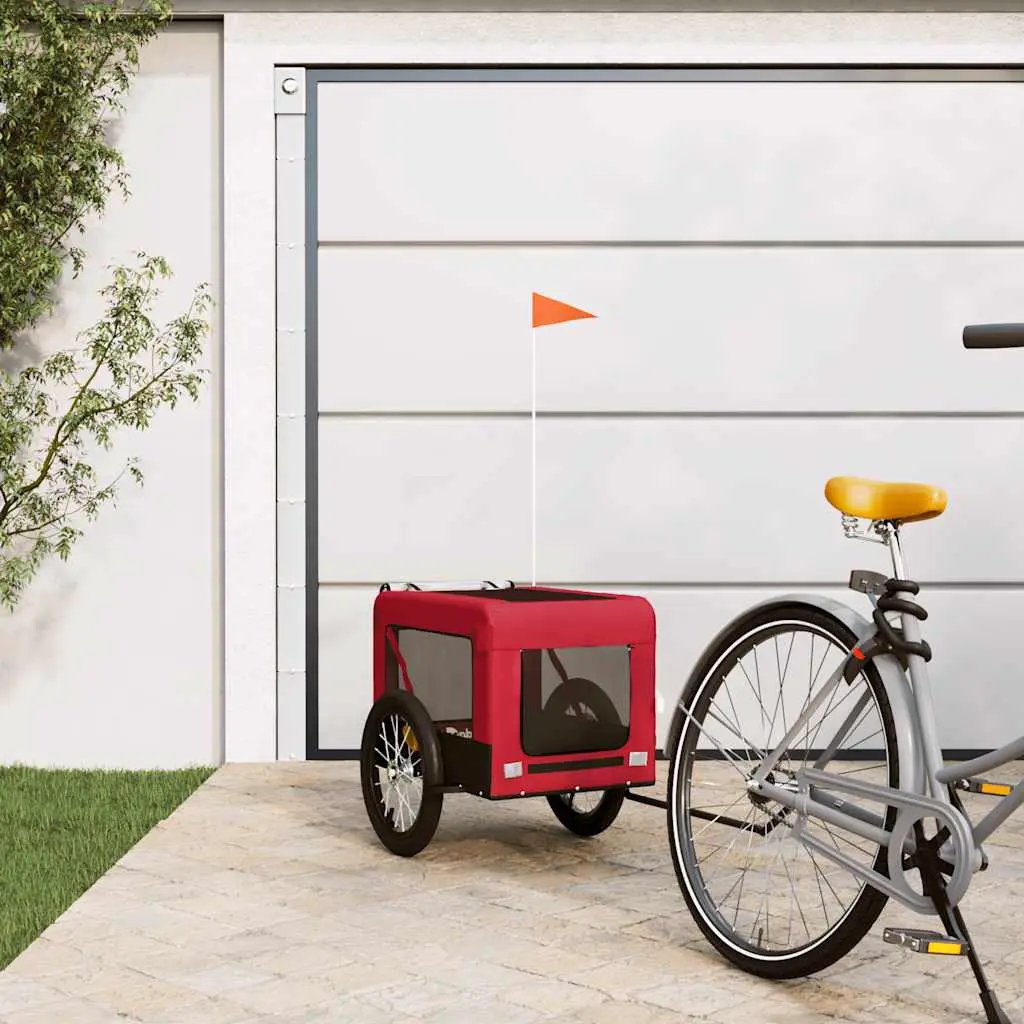 vidaXL Pet Bike Trailer Orange and Black Oxford Fabric&Iron - from vidaXL
