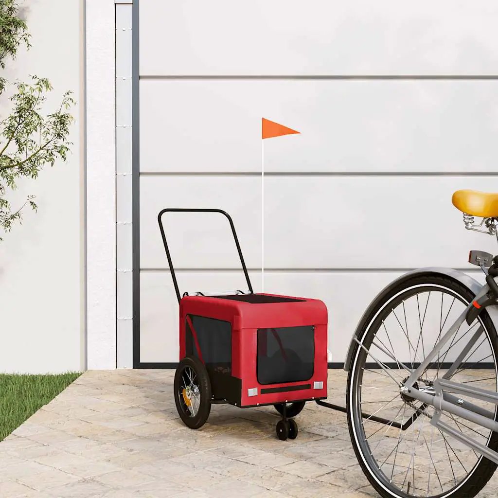vidaXL Pet Bike Trailer Orange and Black Oxford Fabric&Iron - from vidaXL