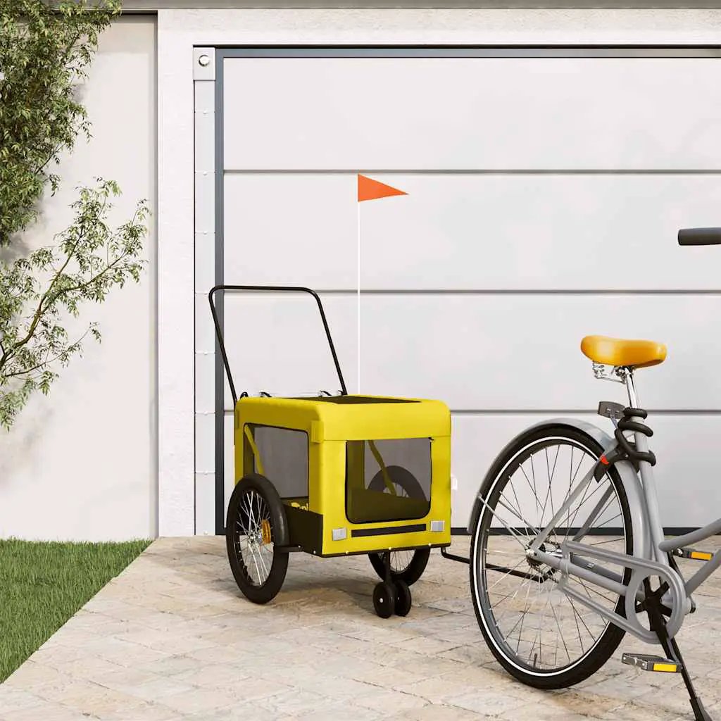 vidaXL Pet Bike Trailer Orange and Black Oxford Fabric&Iron - from vidaXL