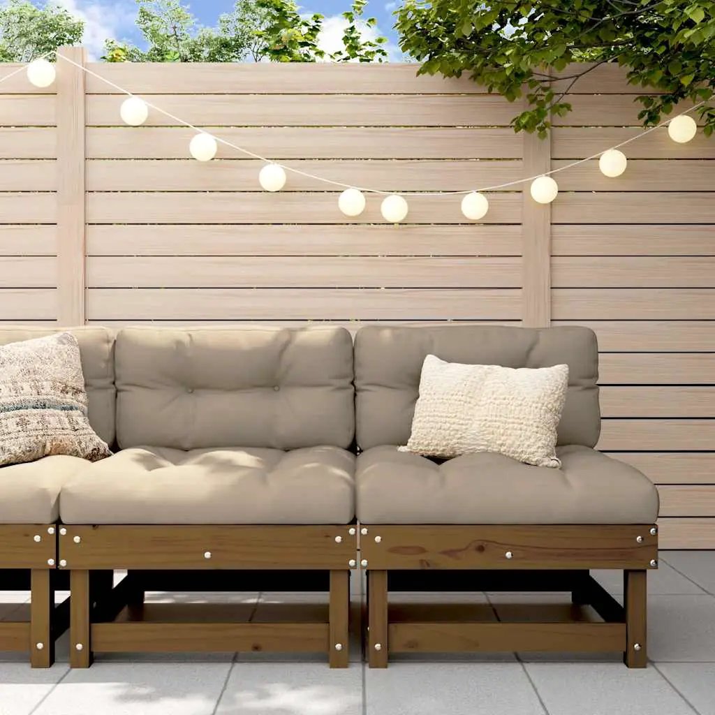 vidaXL vidaXL Corner Sofa with Cushions Black Solid Wood Pine - Garden Sofa Sets