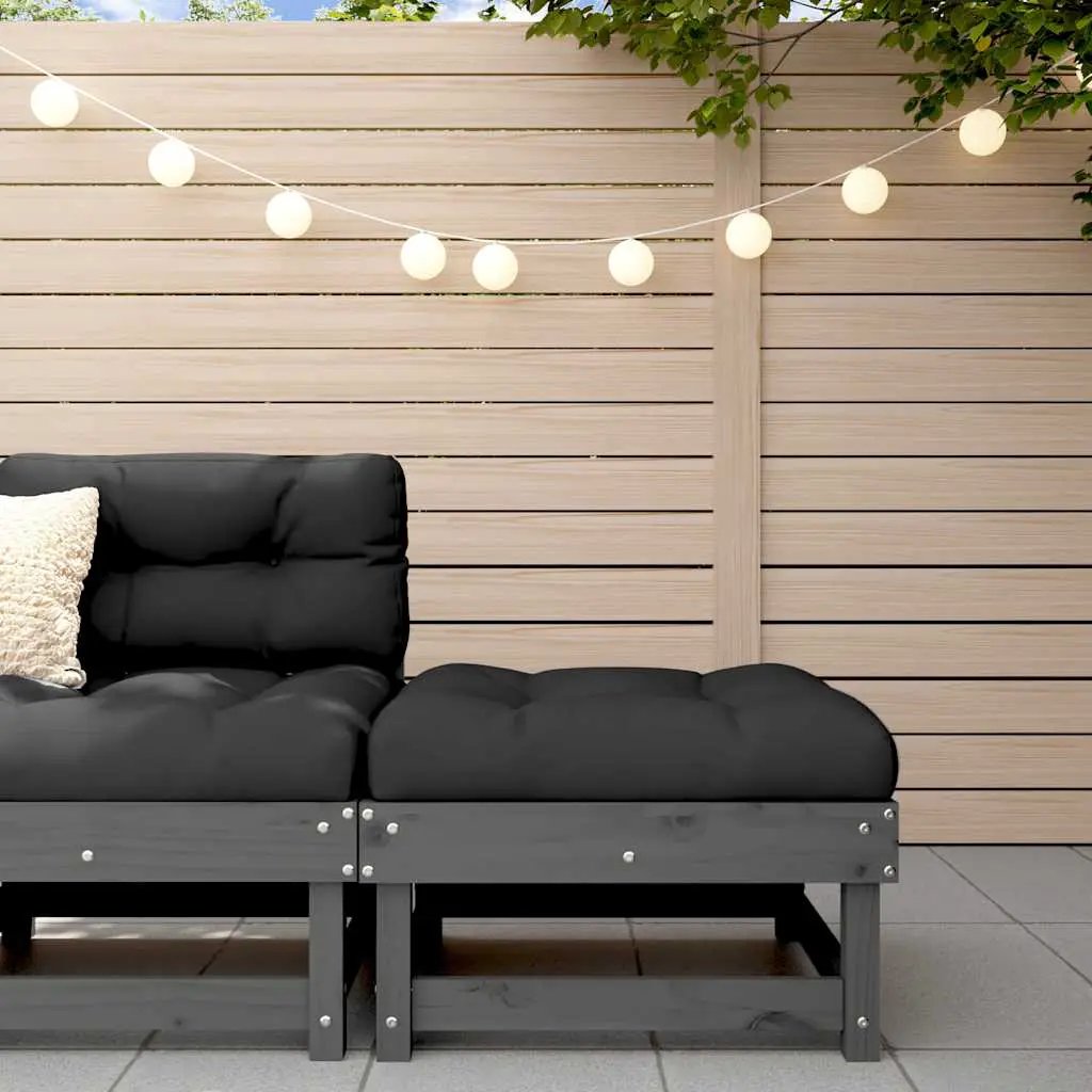 vidaXL vidaXL Corner Sofa with Cushions Black Solid Wood Pine - Garden Sofa Sets