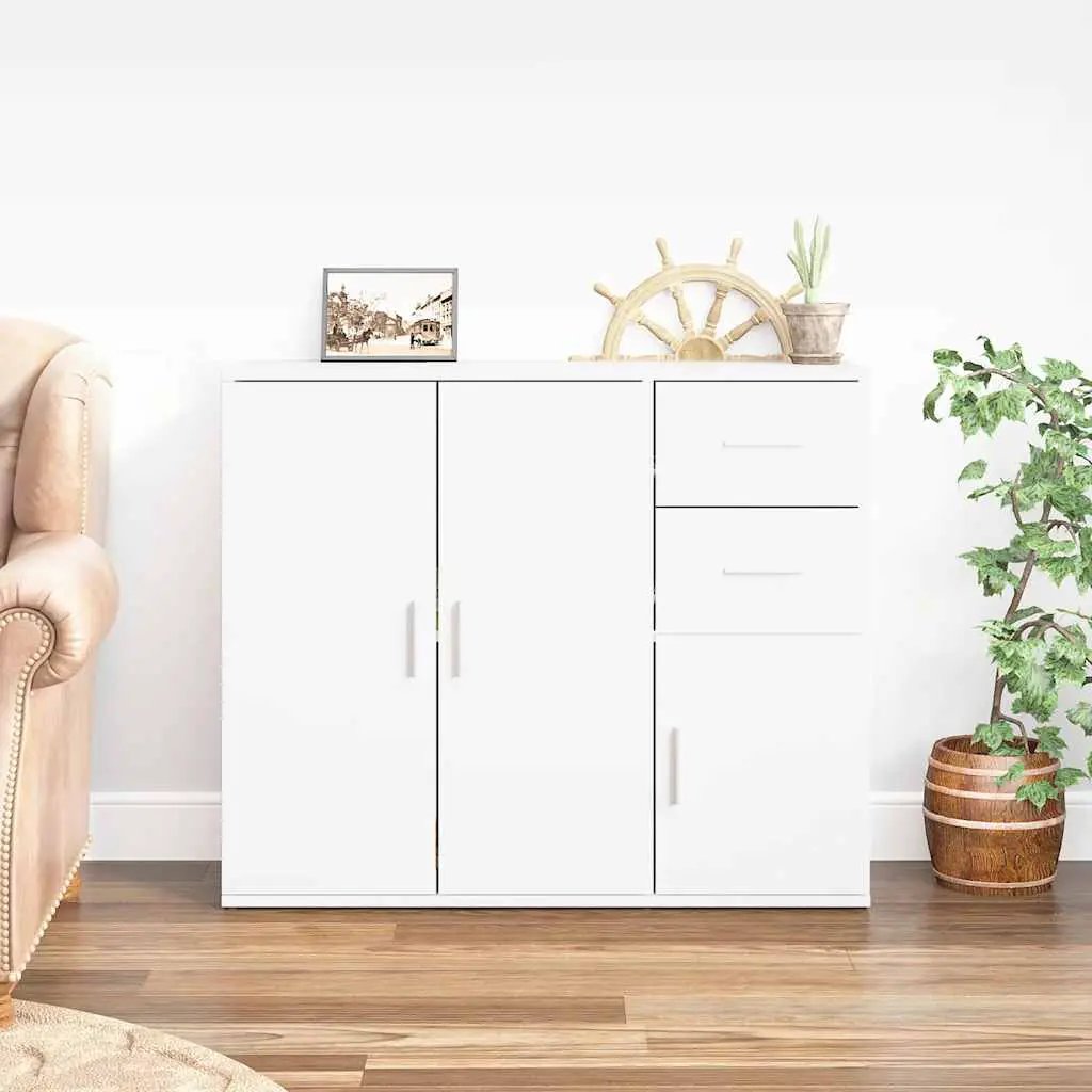 vidaXL vidaXL Sideboard White 91x29.5x75 cm Engineered Wood - Sideboard