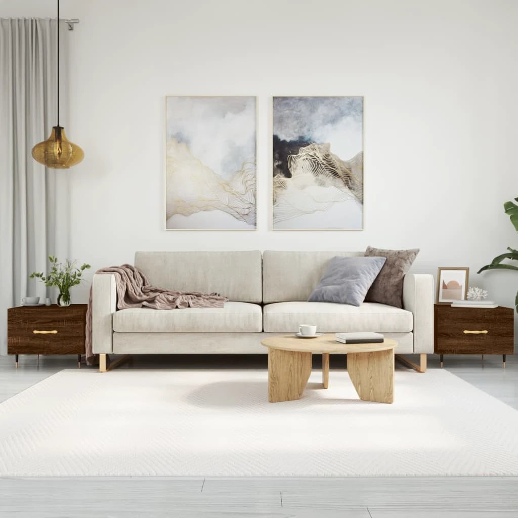 vidaXL Coffee Table 50x50x40 cm White Engineered Wood With Drawer And Storage For Living Room by vidaXL