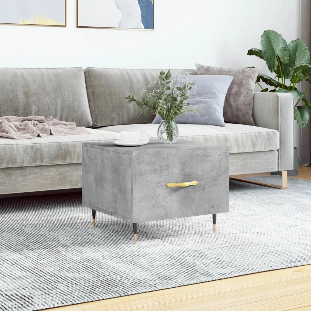 vidaXL Coffee Table 50x50x40 cm White Engineered Wood With Drawer And Storage For Living Room by vidaXL