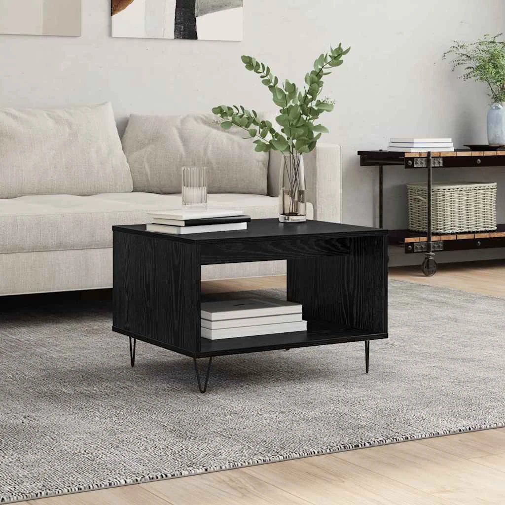 vidaXL Coffee Table 60x50x40 cm White Engineered Wood Open Shelf for Living Room by vidaXL