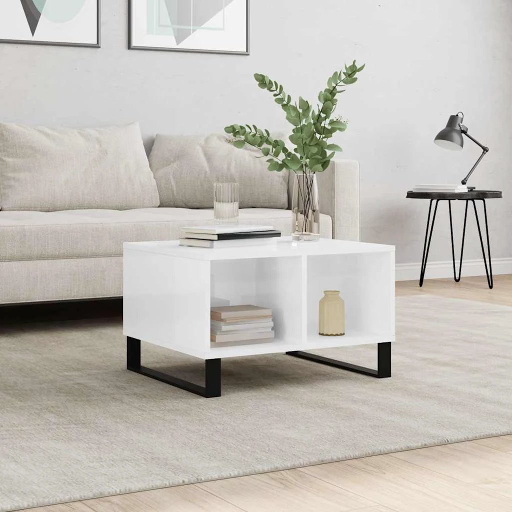 vidaXL vidaXL Coffee Table White 60x50x36.5 cm Engineered Wood Moisture Resistant for Living Room - Coffee Table