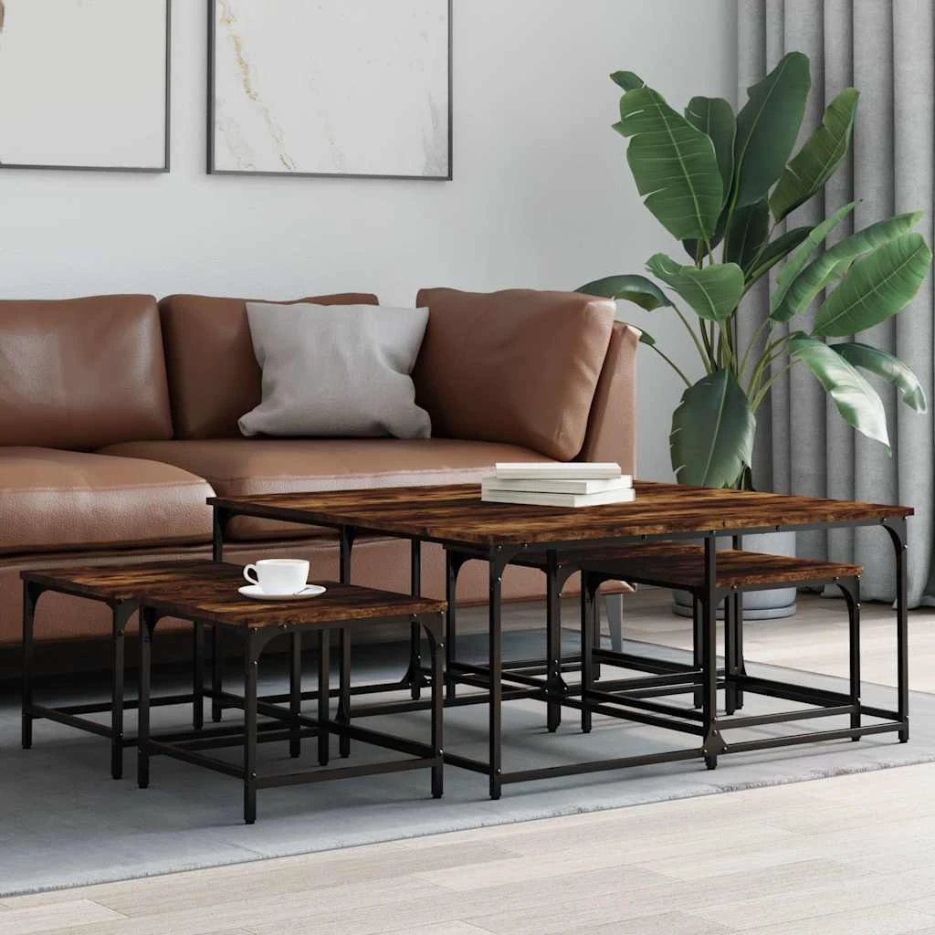 vidaXL Nesting Tables 5-Pcs Black Wood by vidaXL