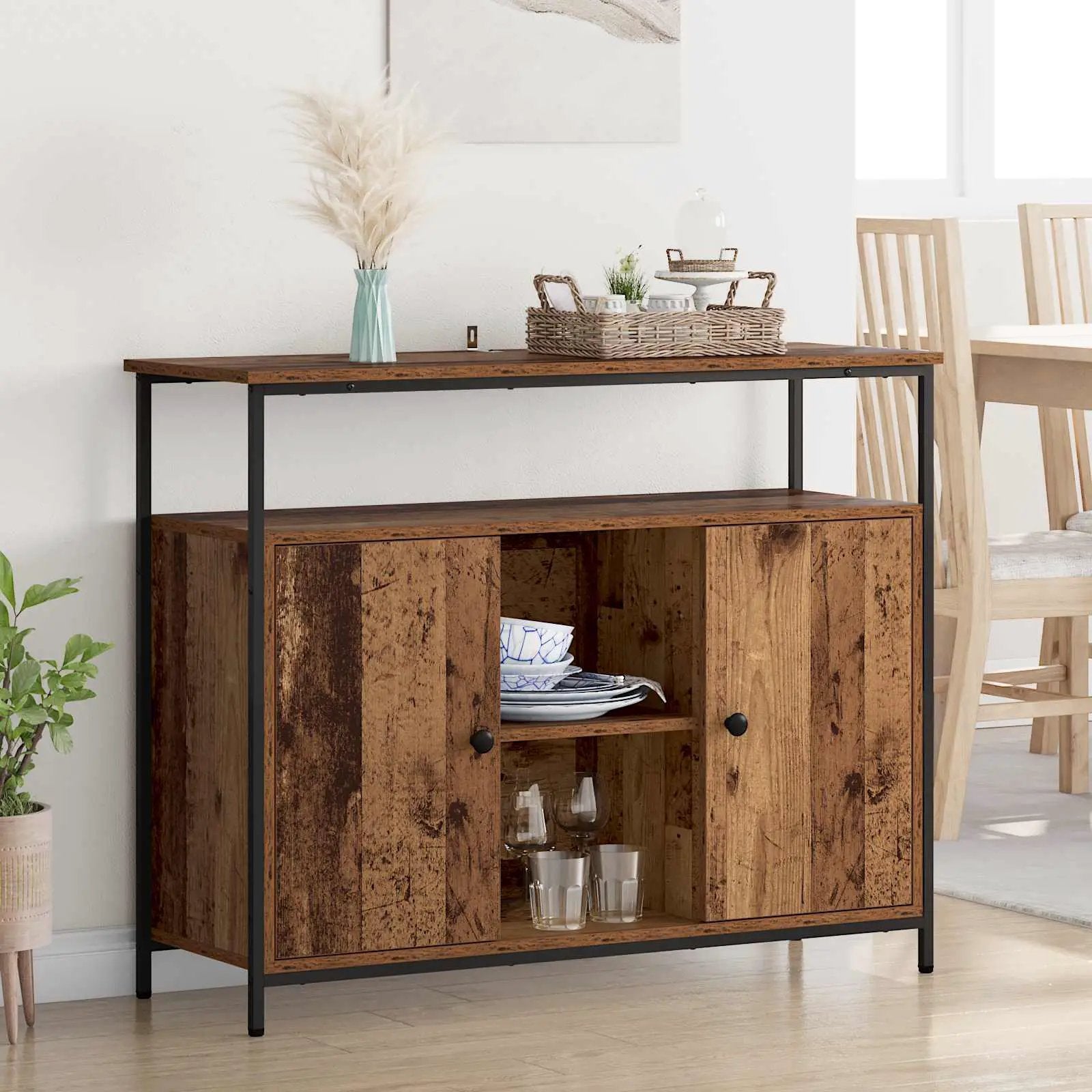 vidaXL vidaXL Sideboard Black 100x35x80 cm Engineered Wood - Sideboard