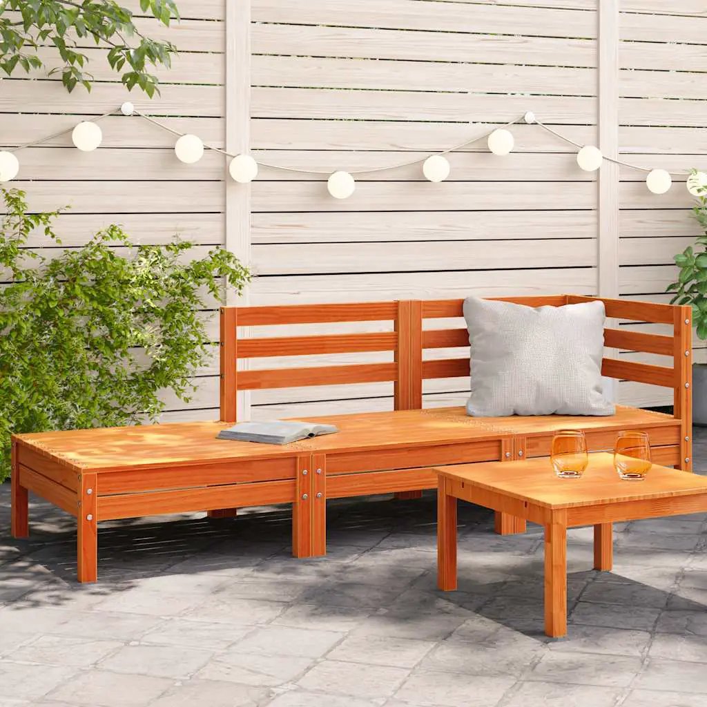 vidaXL vidaXL Garden Sofa | Natural Pine | Solid Pine Wood | Modular | Garden Sofa - Garden Sofa Sets