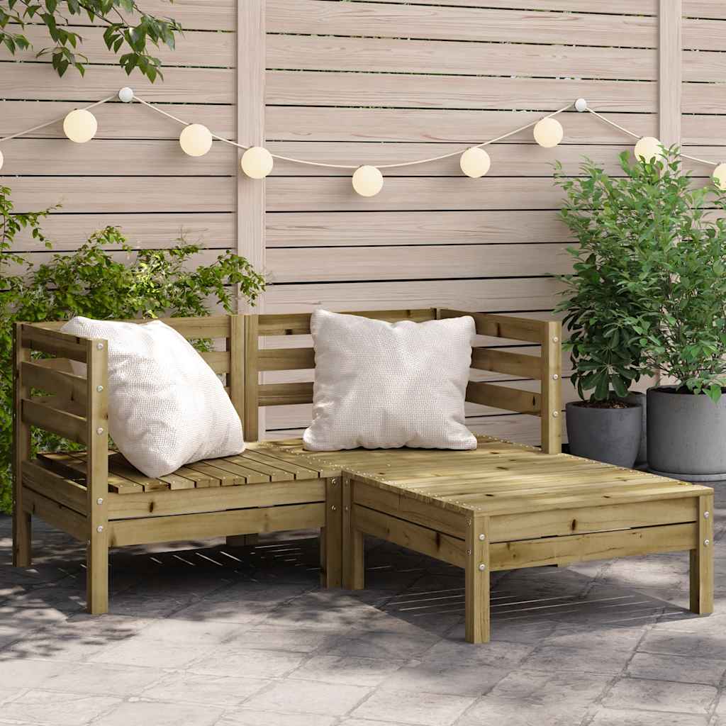 vidaXL vidaXL Garden Sofa | Natural Pine | Solid Pine Wood | Modular | Garden Sofa - Garden Sofa Sets