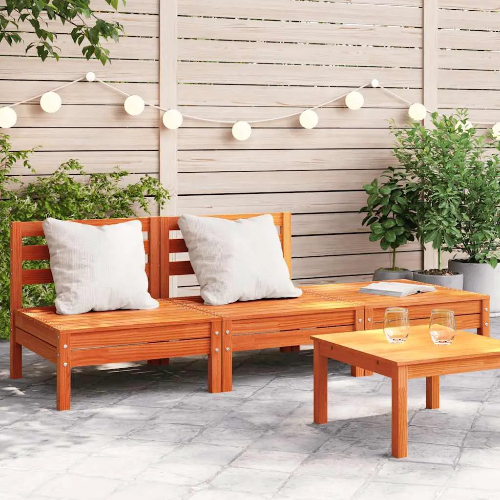 vidaXL vidaXL Garden Sofa | Natural Pine | Solid Pine Wood | Modular | Garden Sofa - Garden Sofa Sets