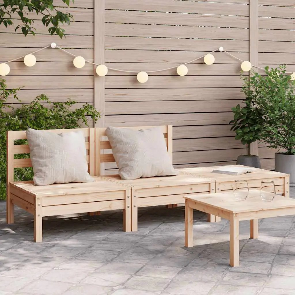 vidaXL vidaXL Garden Sofa | Natural Pine | Solid Pine Wood | Modular | Garden Sofa - Garden Sofa Sets