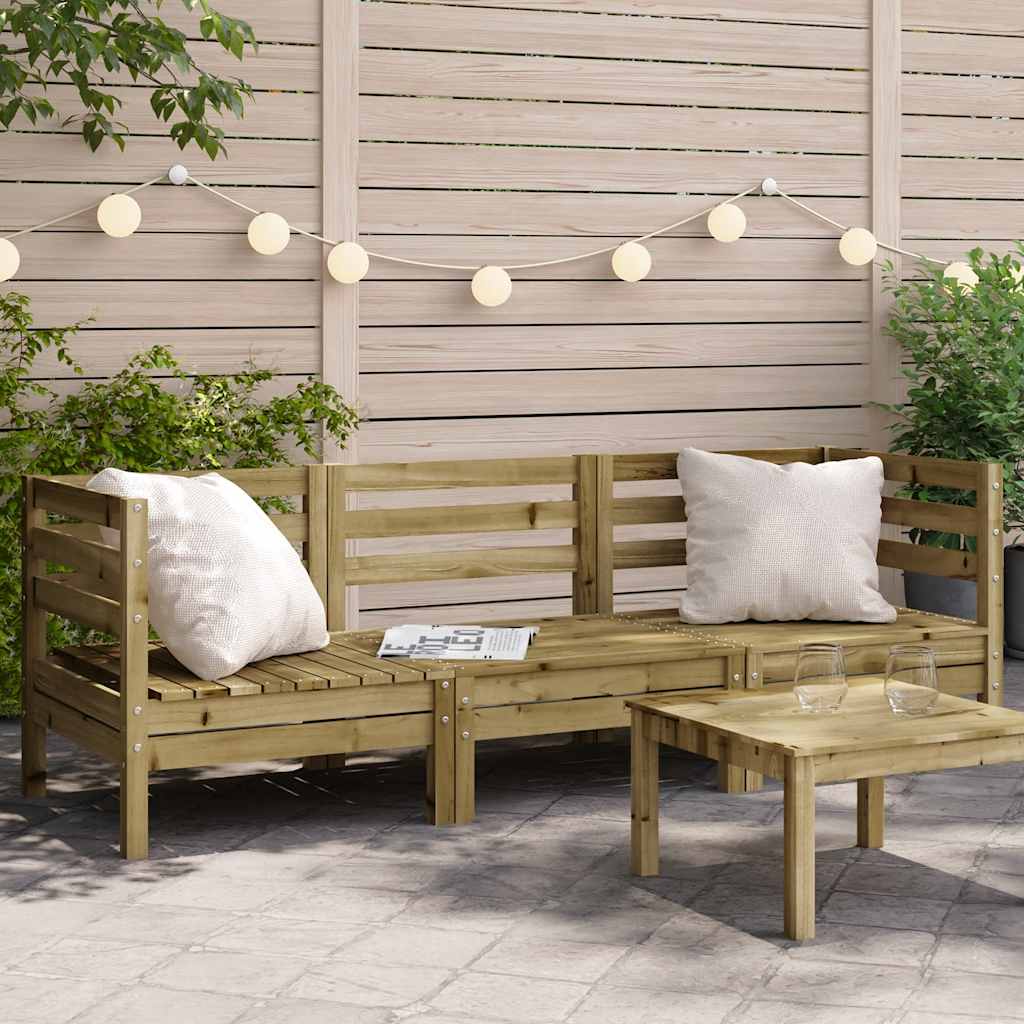 vidaXL vidaXL Garden Sofa | Natural Pine | Solid Pine Wood | Modular | Garden Sofa - Garden Sofa Sets