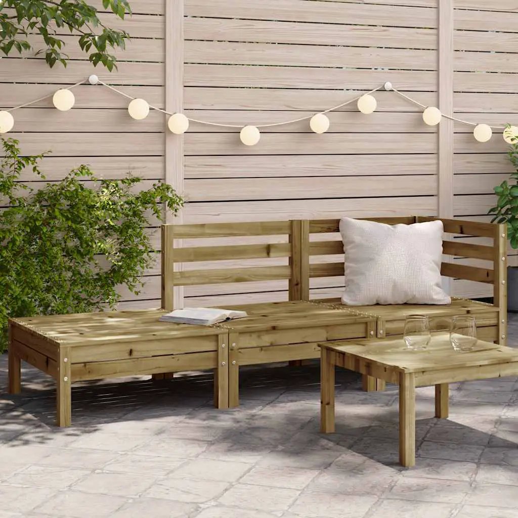 vidaXL vidaXL Garden Sofa | Natural Pine | Solid Pine Wood | Modular | Garden Sofa - Garden Sofa Sets