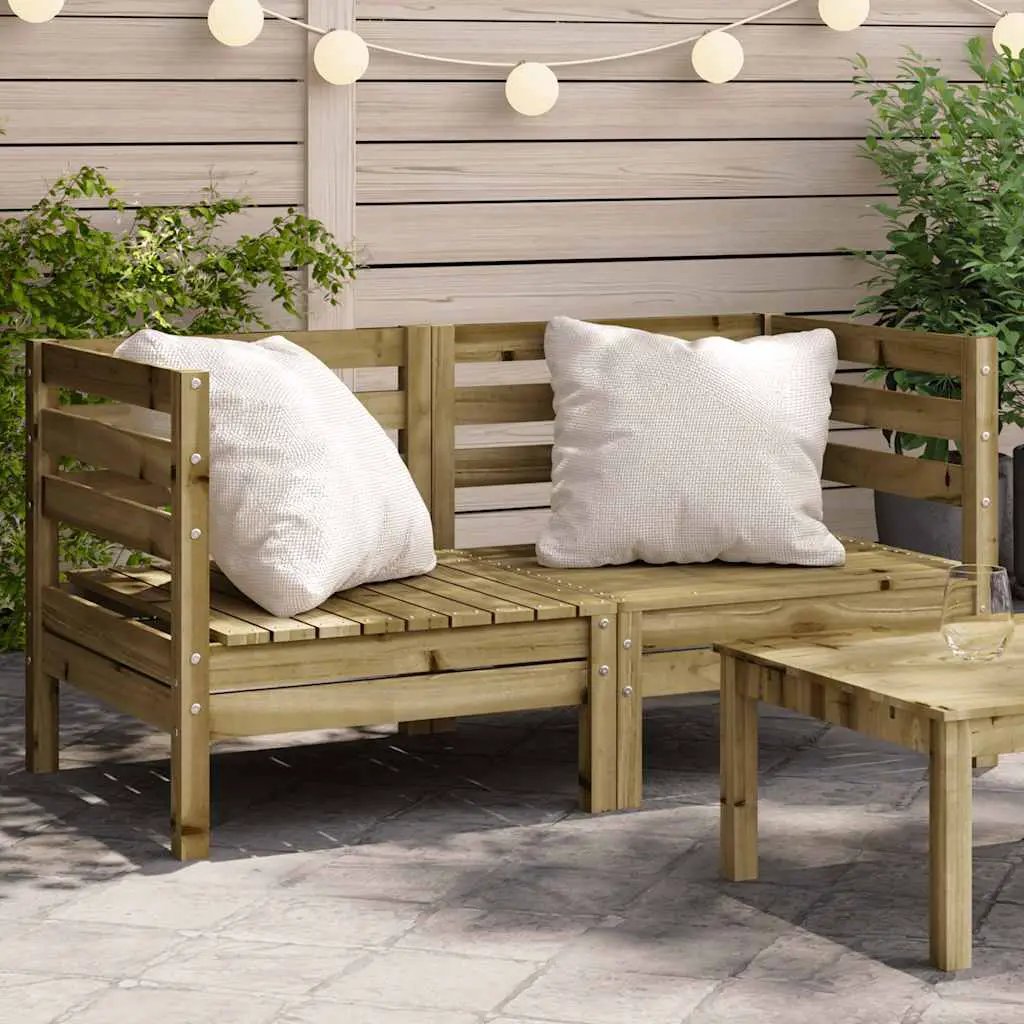 vidaXL vidaXL Garden Sofa | Natural Pine | Solid Pine Wood | Modular | Garden Sofa - Garden Sofa Sets
