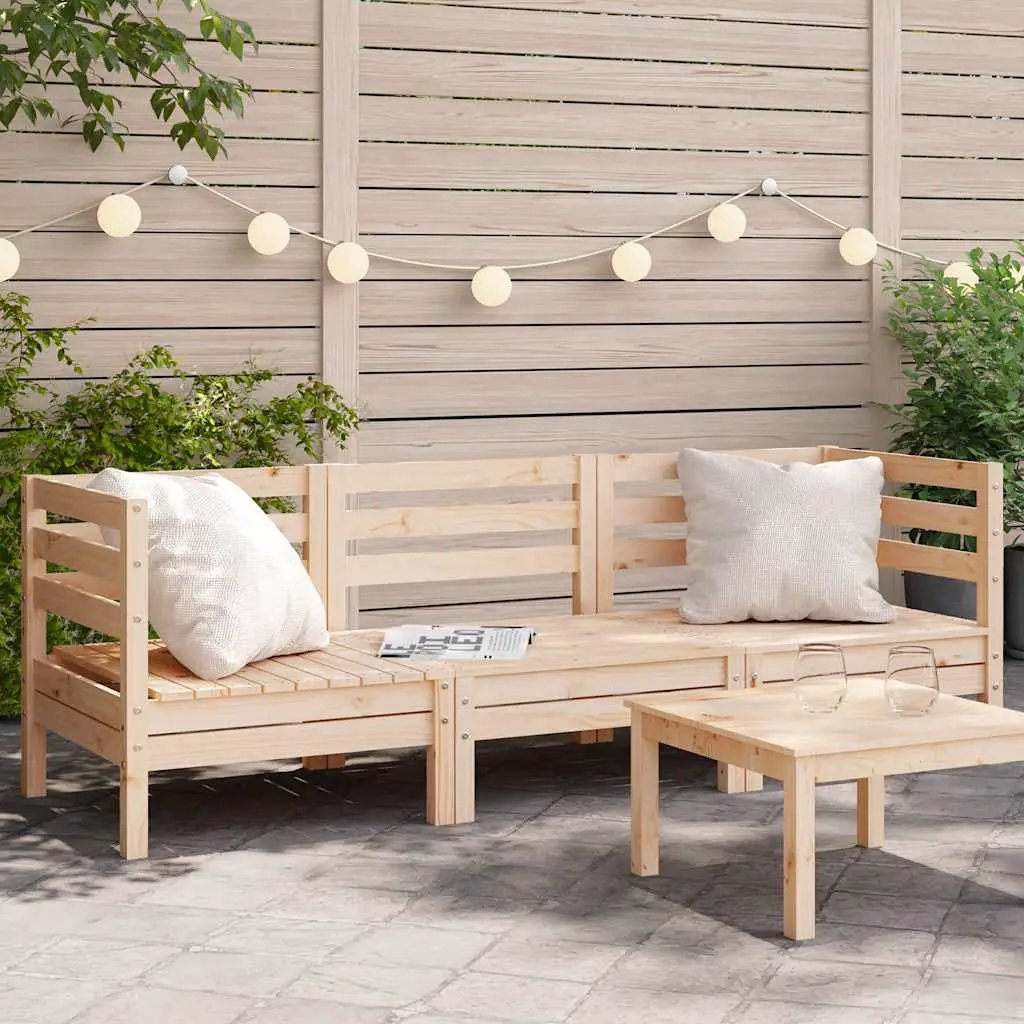 vidaXL vidaXL Garden Sofa | Natural Pine | Solid Pine Wood | Modular | Garden Sofa - Garden Sofa Sets