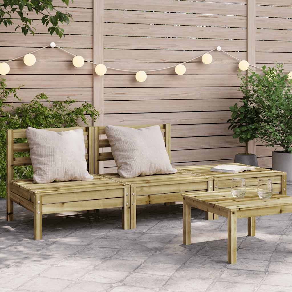 vidaXL vidaXL Garden Sofa | Natural Pine | Solid Pine Wood | Modular | Garden Sofa - Garden Sofa Sets