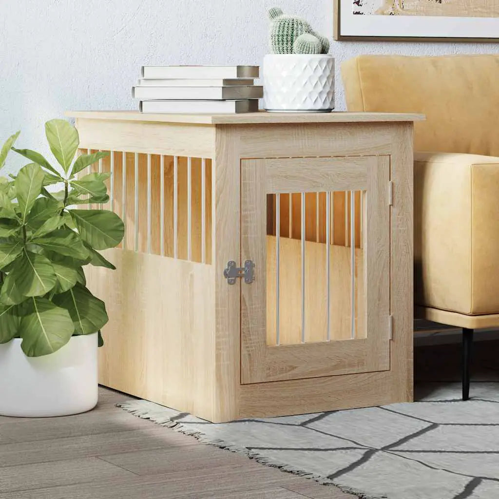 vidaXL Dog Crate Furniture Black Oak 45x62x59 cm Engineered Wood - from vidaXL