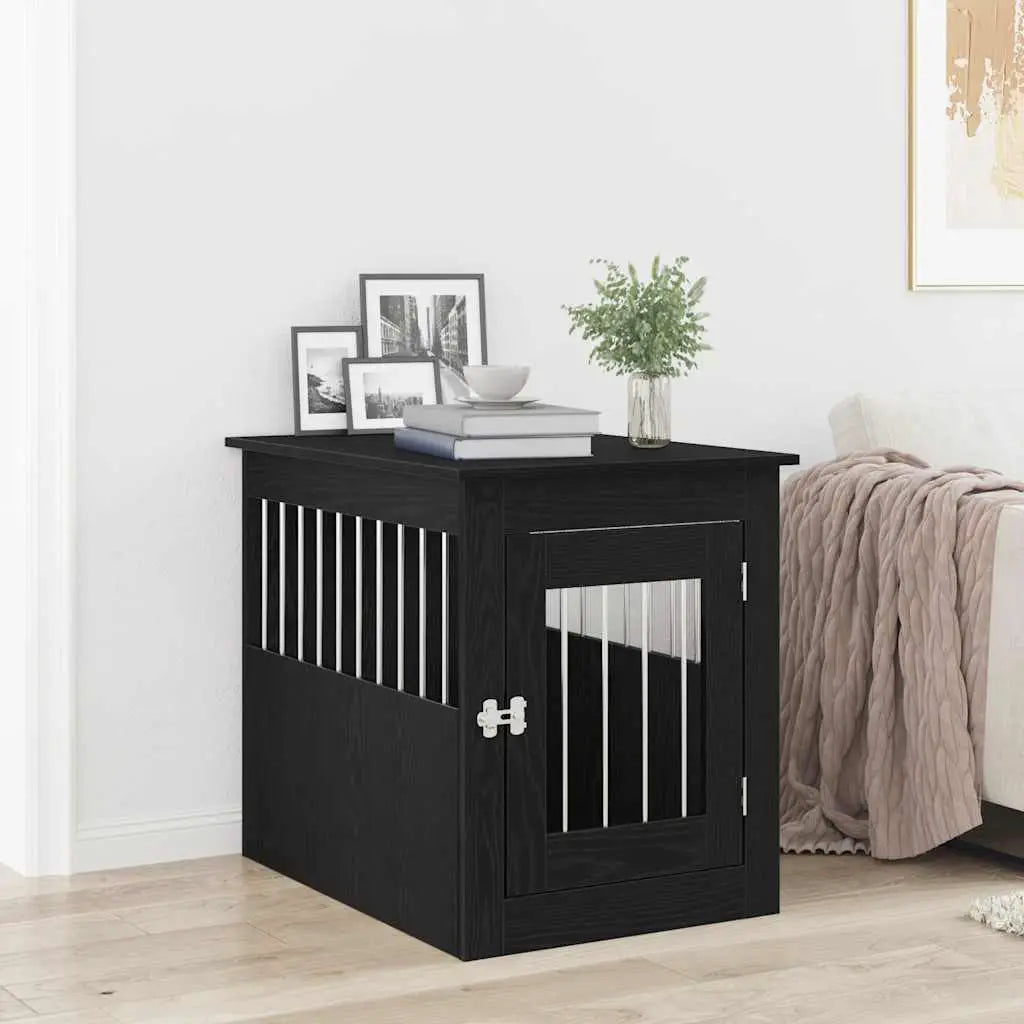 vidaXL Dog Crate Furniture Black Oak 45x62x59 cm Engineered Wood - from vidaXL