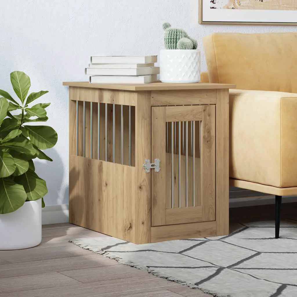 vidaXL Dog Crate Furniture Black Oak 45x62x59 cm Engineered Wood - from vidaXL