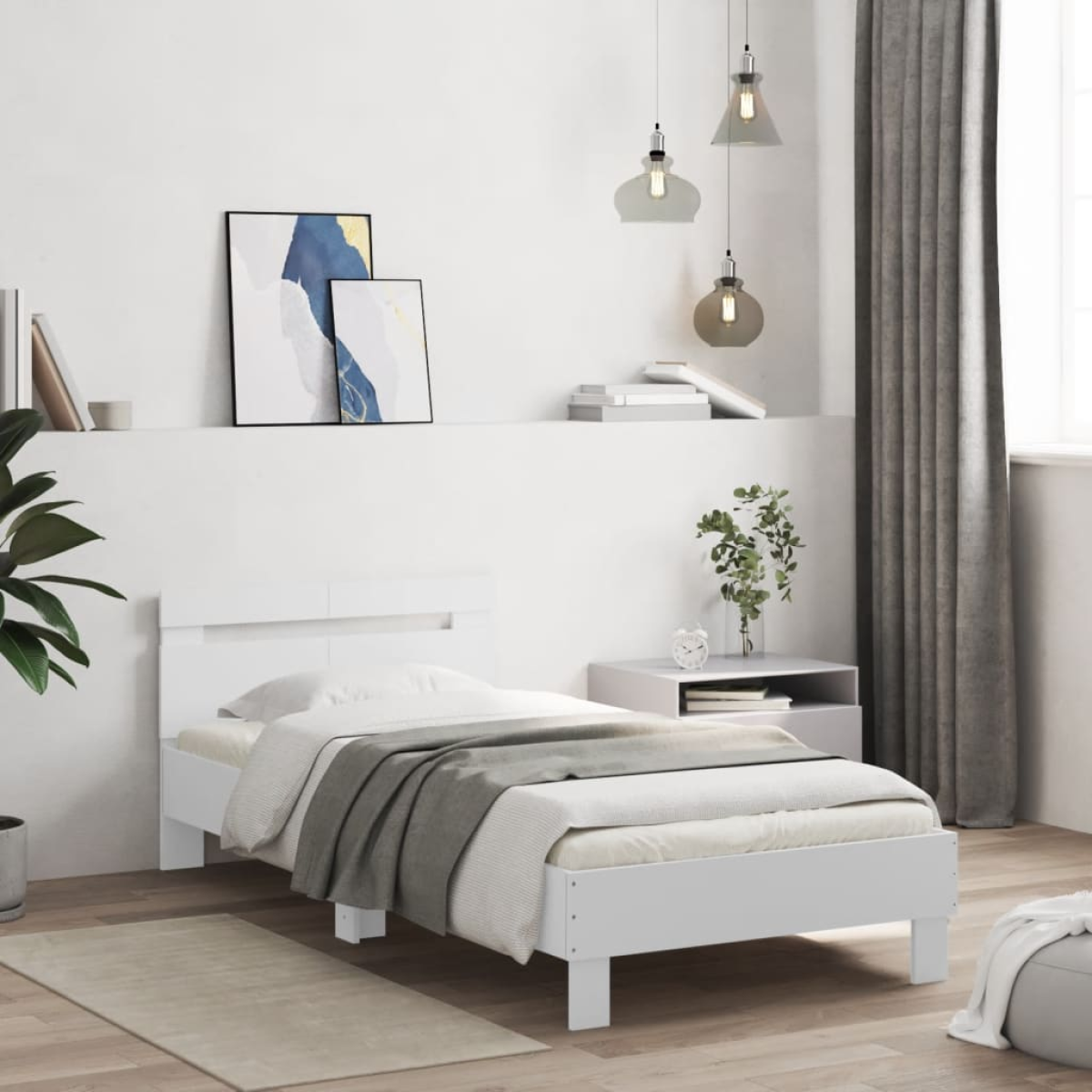 vidaXL Bed Frame Old Wood 203 x 95 x 70 cm Engineered Wood - from vidaXL