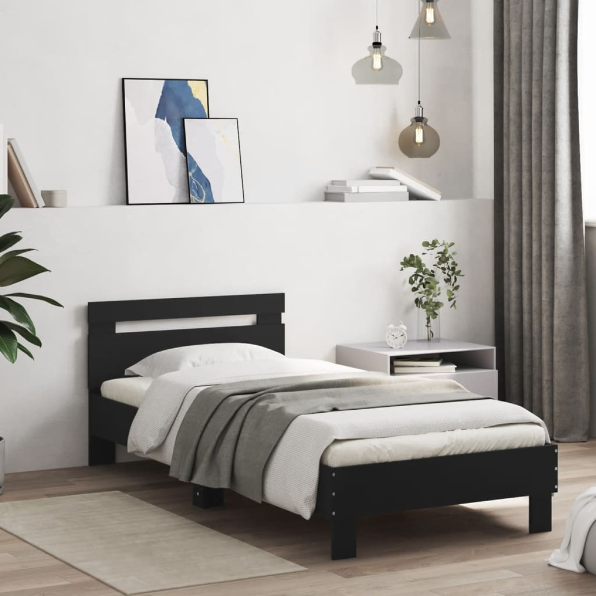 vidaXL Bed Frame Old Wood 203 x 95 x 70 cm Engineered Wood - from vidaXL