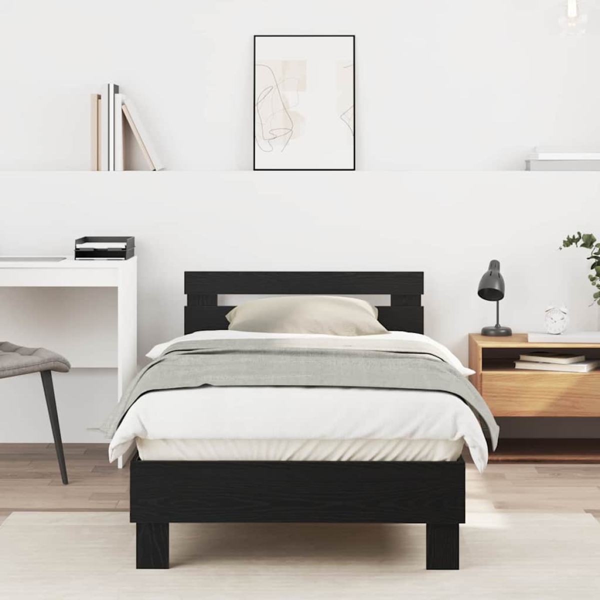 vidaXL Bed Frame Old Wood 203 x 95 x 70 cm Engineered Wood - from vidaXL