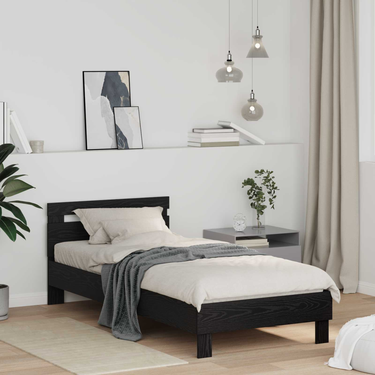 vidaXL Bed Frame Old Wood 203 x 95 x 70 cm Engineered Wood - from vidaXL