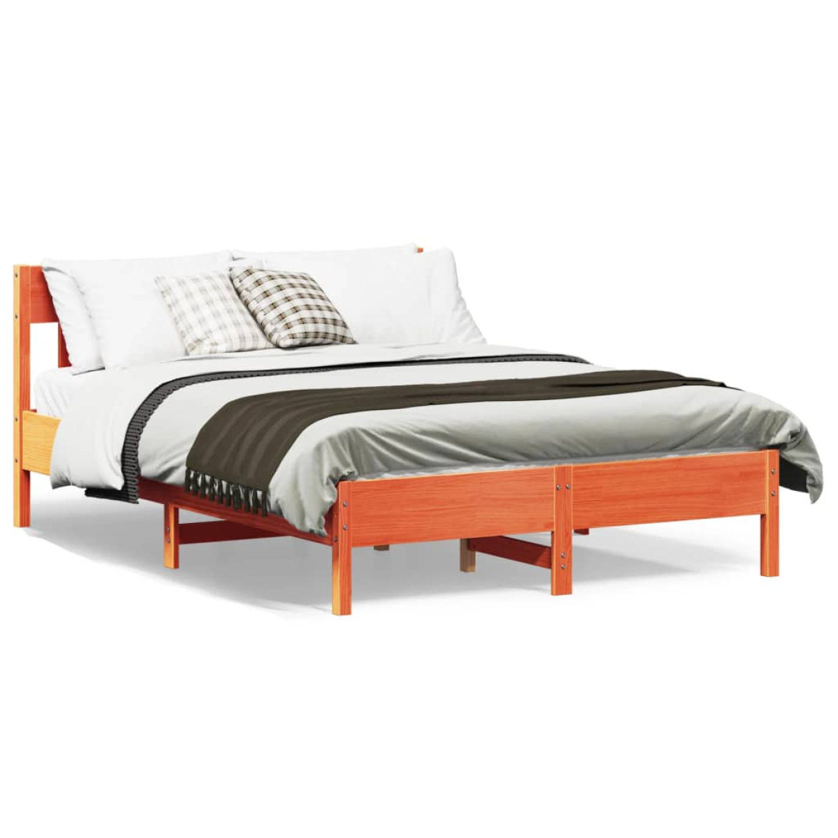 vidaXL Bed Frame without Mattress 150x200 cm King Size Solid Wood Pine - from vidaXL