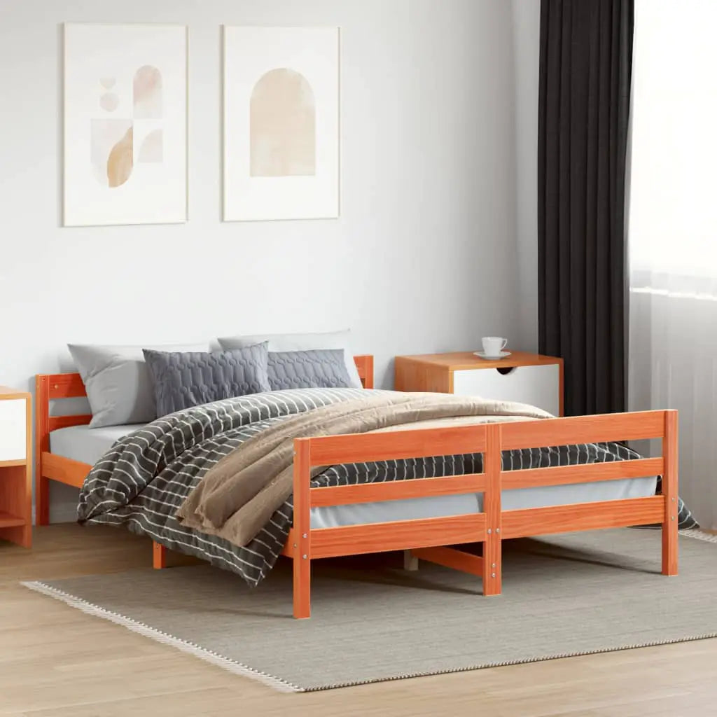 vidaXL Bed Frame without Mattress 140x200 cm Solid Wood Pine - from vidaXL