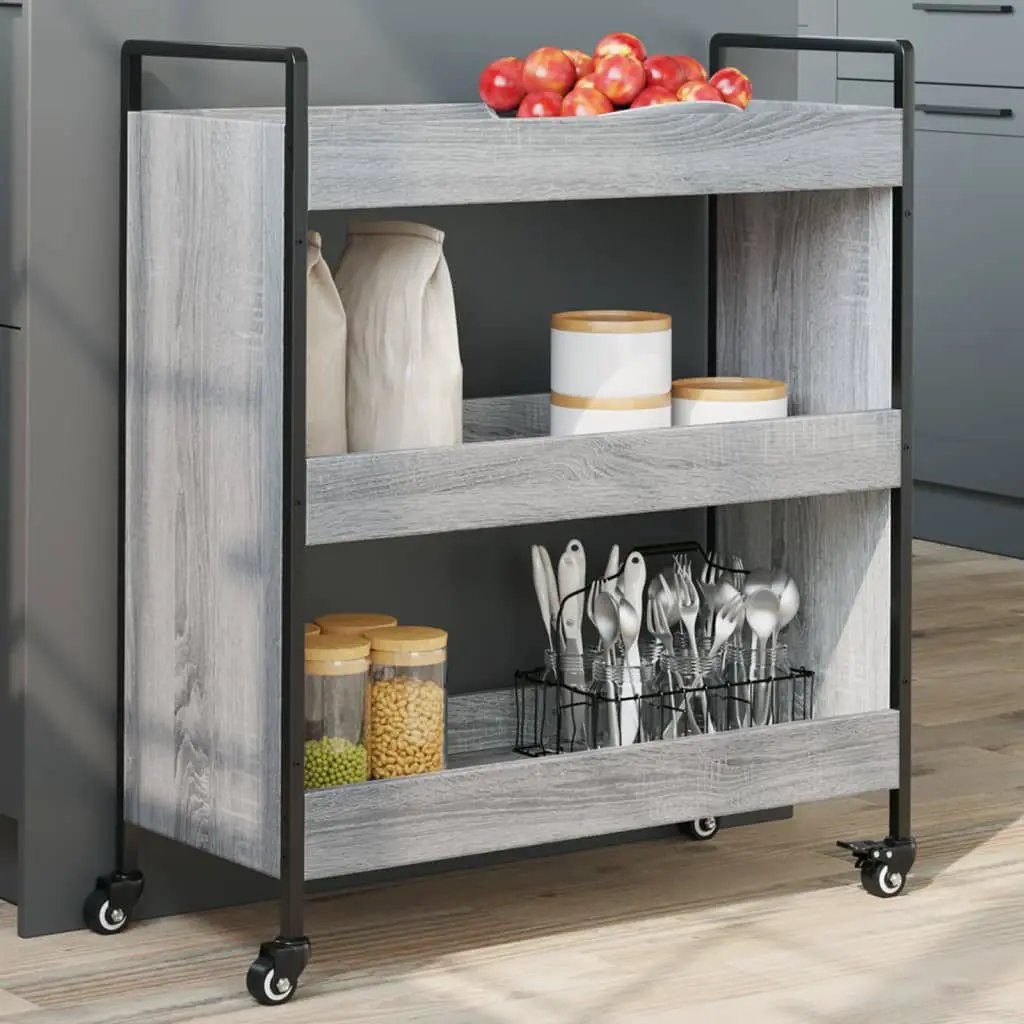 vidaXL Kitchen Trolley Old Wood 70 x 30 x 82 cm Engineered Wood - from vidaXL