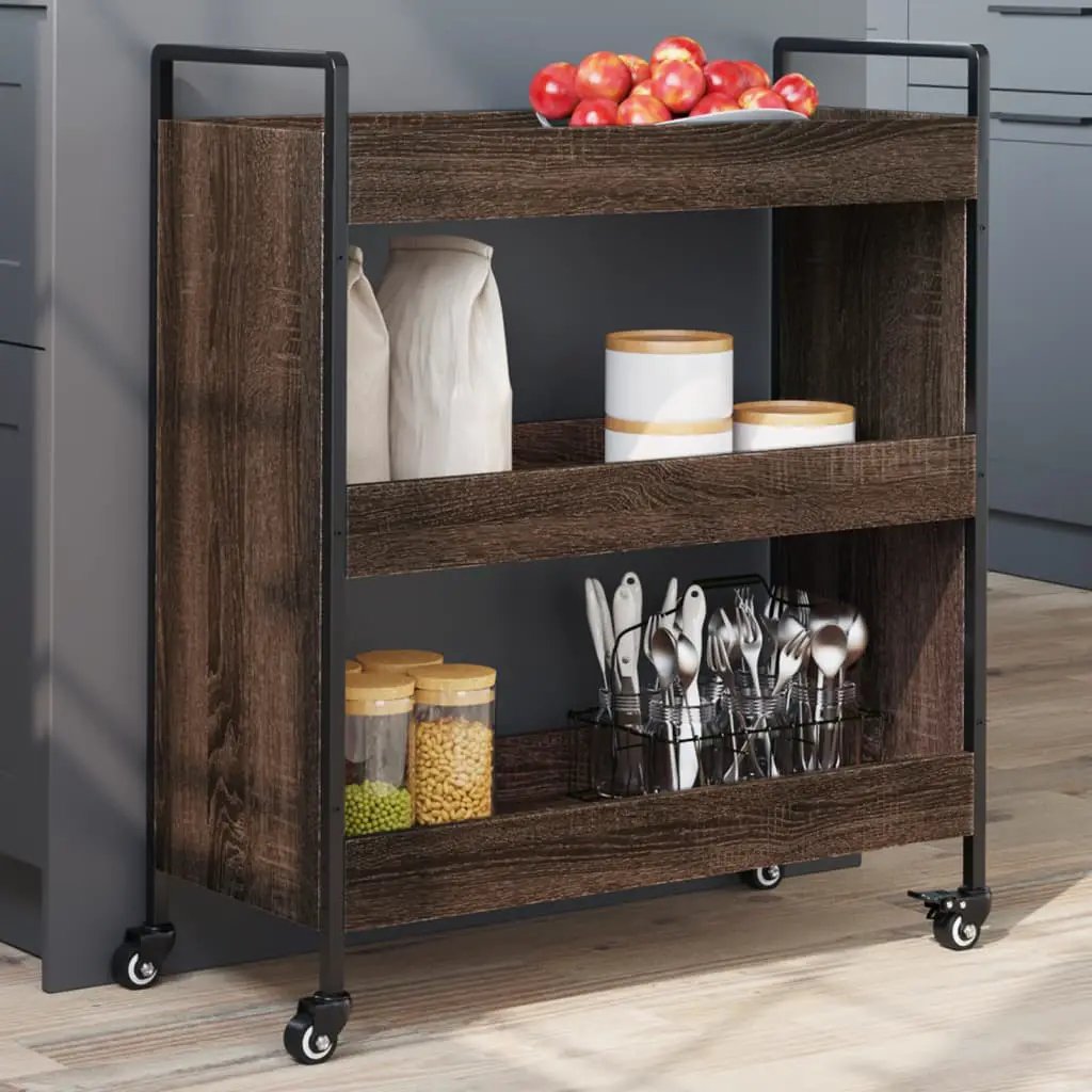 vidaXL Kitchen Trolley Old Wood 70 x 30 x 82 cm Engineered Wood - from vidaXL
