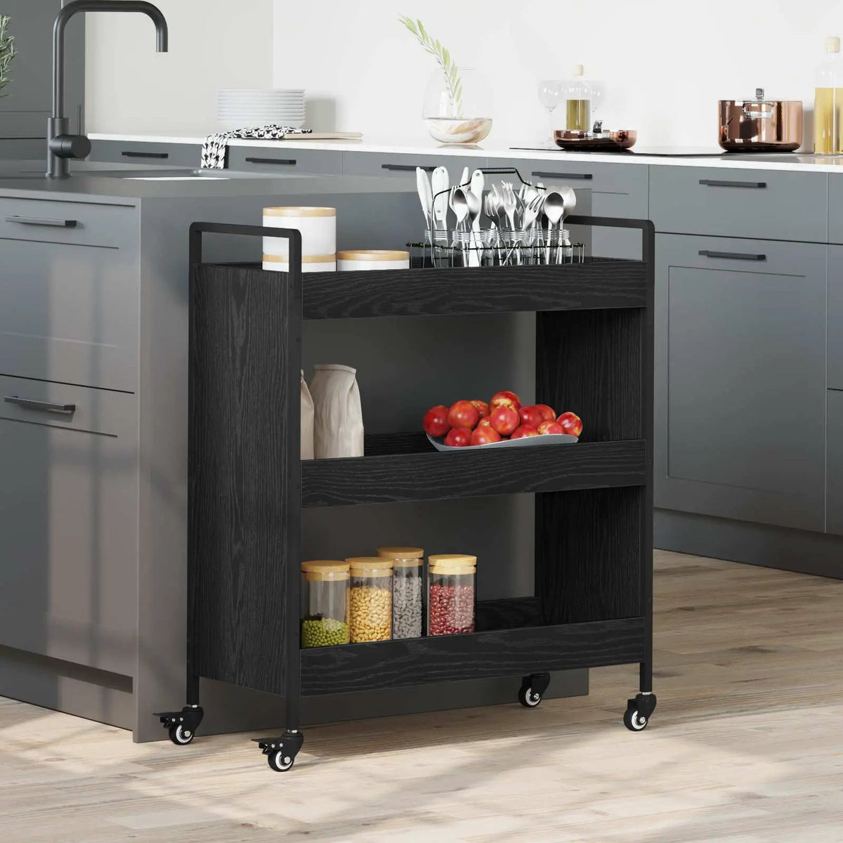 vidaXL Kitchen Trolley Old Wood 70 x 30 x 82 cm Engineered Wood - from vidaXL