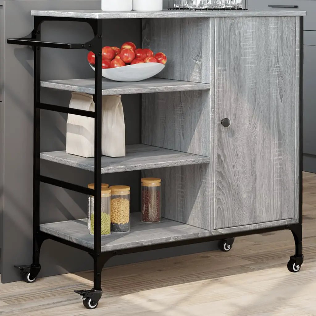vidaXL Kitchen Trolley Old Wood 87.5 x 39 x 84.5 cm Engineered Wood - from vidaXL