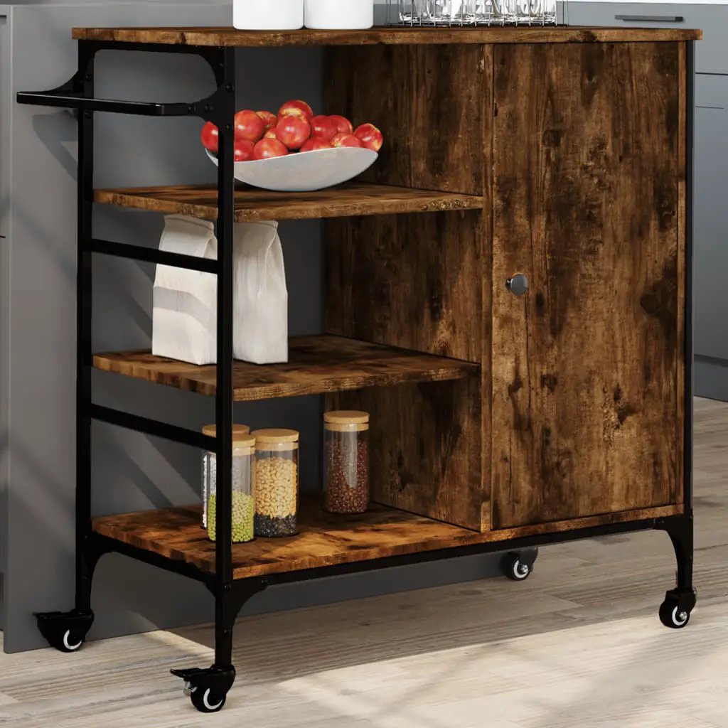 vidaXL Kitchen Trolley Old Wood 87.5 x 39 x 84.5 cm Engineered Wood - from vidaXL