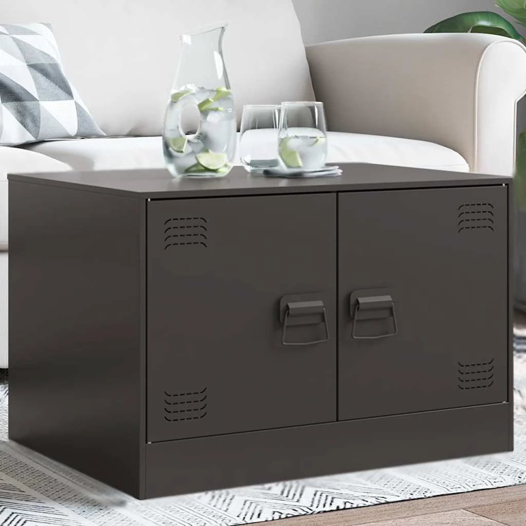 VidaXL Coffee Table 67x50x44 cm Steel Frame With Double Doors For Modern Living Room by vidaXL