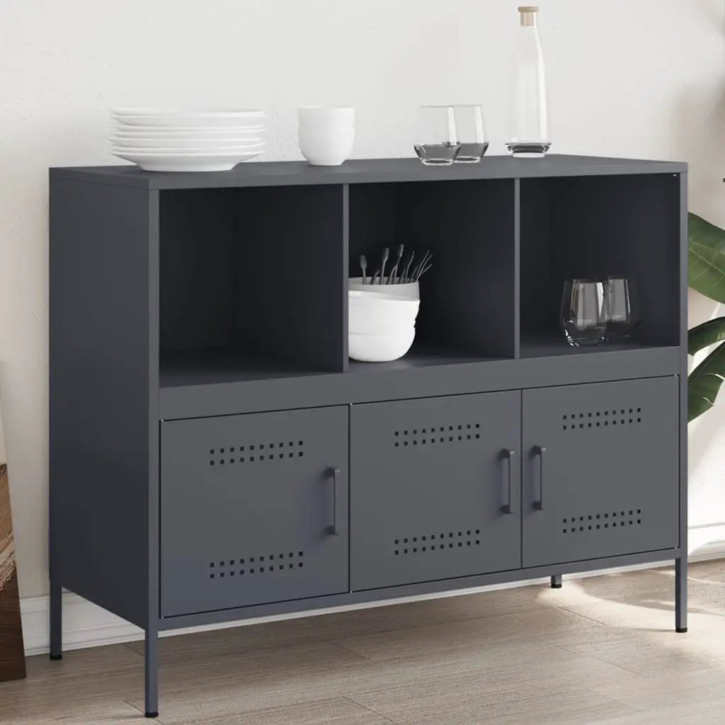 vidaXL vidaXL Sideboard Black 100.5x39x79 cm Steel - Sideboard