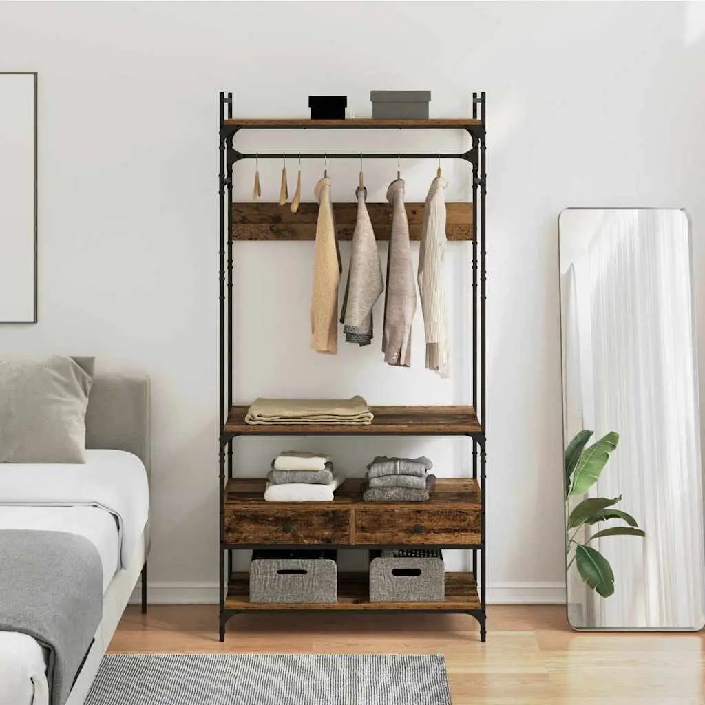 vidaXL vidaXL Wardrobe with Shelf Old wood 89 x 39 x 184.5 cm Engineered wood - Wardrobe